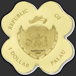 аверс 1$ (buck) 2009 "Цветной Золотой Четырёхлистный клевер"