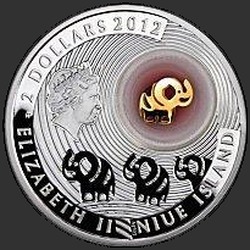 аверс 2 dollars 2012 "Слоник на удачу"