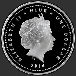 аверс 1$ (buck) 2014 "Год лошади Белая лошадь"