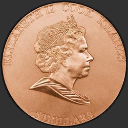 аверс 5 Dollari 2009 "400-летие начала изучения Марса. Метеорит с Марса"