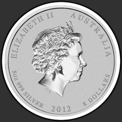 аверс $ 8 2012 "Год Дракона"