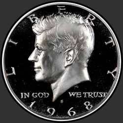 аверс 50¢ (half) 1968 "USA - 50 centů (půldolar) / 1968 - S Důkaz"