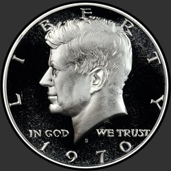 аверс 50¢ (half) 1970 "USA - 50 Cents (Half Dollar) / 1970 - S Proof"
