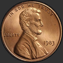 аверс 1¢ (penny) 1983 "USA - 1 Cent / 1983 - P"