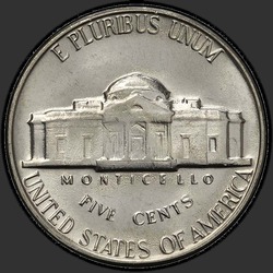 реверс 5¢ (nickel) 1969 "USA - 5 centů / 1969 - D"