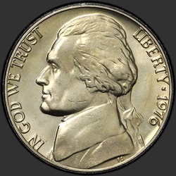 аверс 5¢ (никель) 1976 "USA - 5 Cents / 1976 - P"