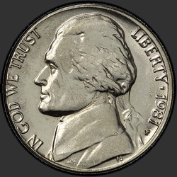 аверс 5¢ (nickel) 1981 "USA - 5 centů / 1981 - P"