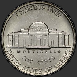реверс 5¢ (nickel) 1995 "USA - 5 centů / 1995 - P"