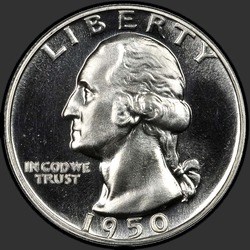 аверс 25¢ (quarter) 1950 "USA - Quarter / 1950 - Důkaz"