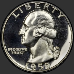 аверс 25¢ (квотер) 1959 "США - квартал / 1959 - PROOF"