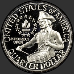 реверс 25¢ (квотер) 1976 "USA - Quarter / 1976 - {"_":"S Proof"}"