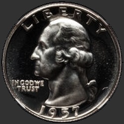 аверс 25¢ (quarter) 1957 "USA - Quarter / 1957 - Důkaz"