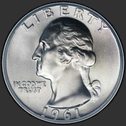 аверс 25¢ (quarter) 1961 "USA - Quarter / 1961 - P"
