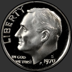 аверс 10¢ (дайм) 1970 "USA - Dime / 1970 - S Proof"