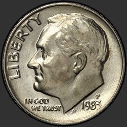 аверс 10¢ (dime) 1983 "USA - Dime / 1983 - P"