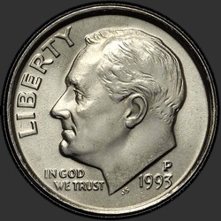 аверс 10¢ (дайм) 1993 "USA - Dime / 1993 - P"