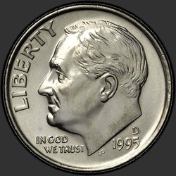 аверс 10¢ (dime) 1995 "USA - Dime / 1995 - D"