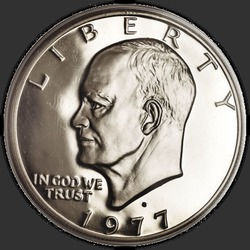 аверс 1$ (бак) 1977 "USA - 1 Dollar / 1977 - S Proof"