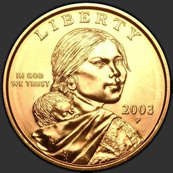 аверс 1$ (buck) 2003 "USA - 1 Dollar / 2003 - {"_":"P"}"