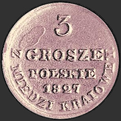 аверс 3 grosze 1827 "3 penny 1827 IB. předělat"