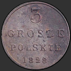 аверс 3 grosze 1828 "3 penny 1828 FH. předělat"