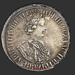 реверс Poltina 1705 "Poltina v roce 1705 "toaletě". Plochý sekáč. Crown open"