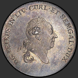 реверс талер 1780 "Талер 1780 года "КУРЛЯНДИЯ. ПЕТР БИРОН". "