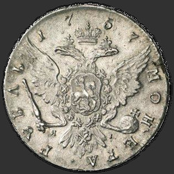 аверс 1 rupla 1757 "1 rupla 1757 "muotokuva B. Scott" Pietari-YAI. Eagle toimii Jean Dacier"