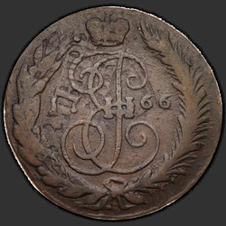 аверс 2 kopecks 1766 "2 penny 1766 SPM."