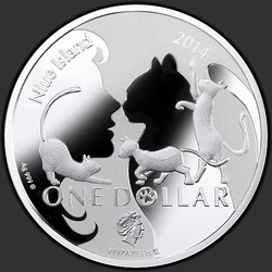 аверс 1$ (buck) 2014 "Персидская кошка"