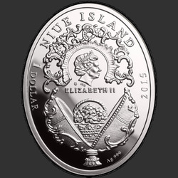 аверс 1$ (бак) 2015 "Яйца Фаберже. Транссибирская магистраль"