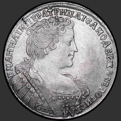 реверс Poltina 1733 "Poltina 1733. Portrét méně posunut směrem ke středu"