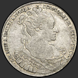 реверс паловаю 1734 "Полтина 1734 года "ТИП 1734 ГОДА". Корона разделяет круговую надпись"
