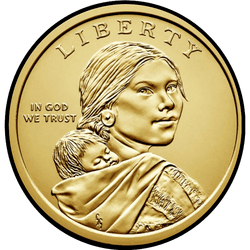аверс 1$ (бак) 2017 "USA - 1 Dollar / 2017 - Sacagawea"