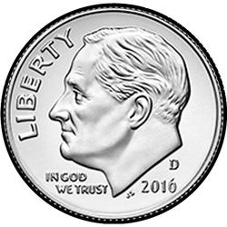 аверс 10¢ (dime) 2016 "VS - Dime / 2016 / D"