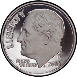 аверс 10¢ (dime) 2016 "EUA - Dime / 2016 / Silver"