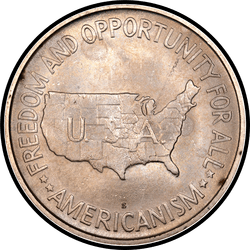 реверс 50¢ (half) 1951 "USA - 50 centů (půldolar) / 1951 - S Booker T. Washington MS"