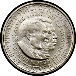 аверс 50¢ (half) 1951 "USA - 50 centů (půldolar) / 1951 - D-WASHINGTON CARVER MS"