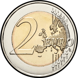 реверс 2€ 2019 "Дагістарычны комплекс - Храмы Hagrat"